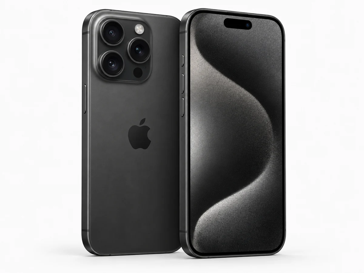 iPhone 15 Pro – Vorder- und Rückansicht (Modellabbildung)