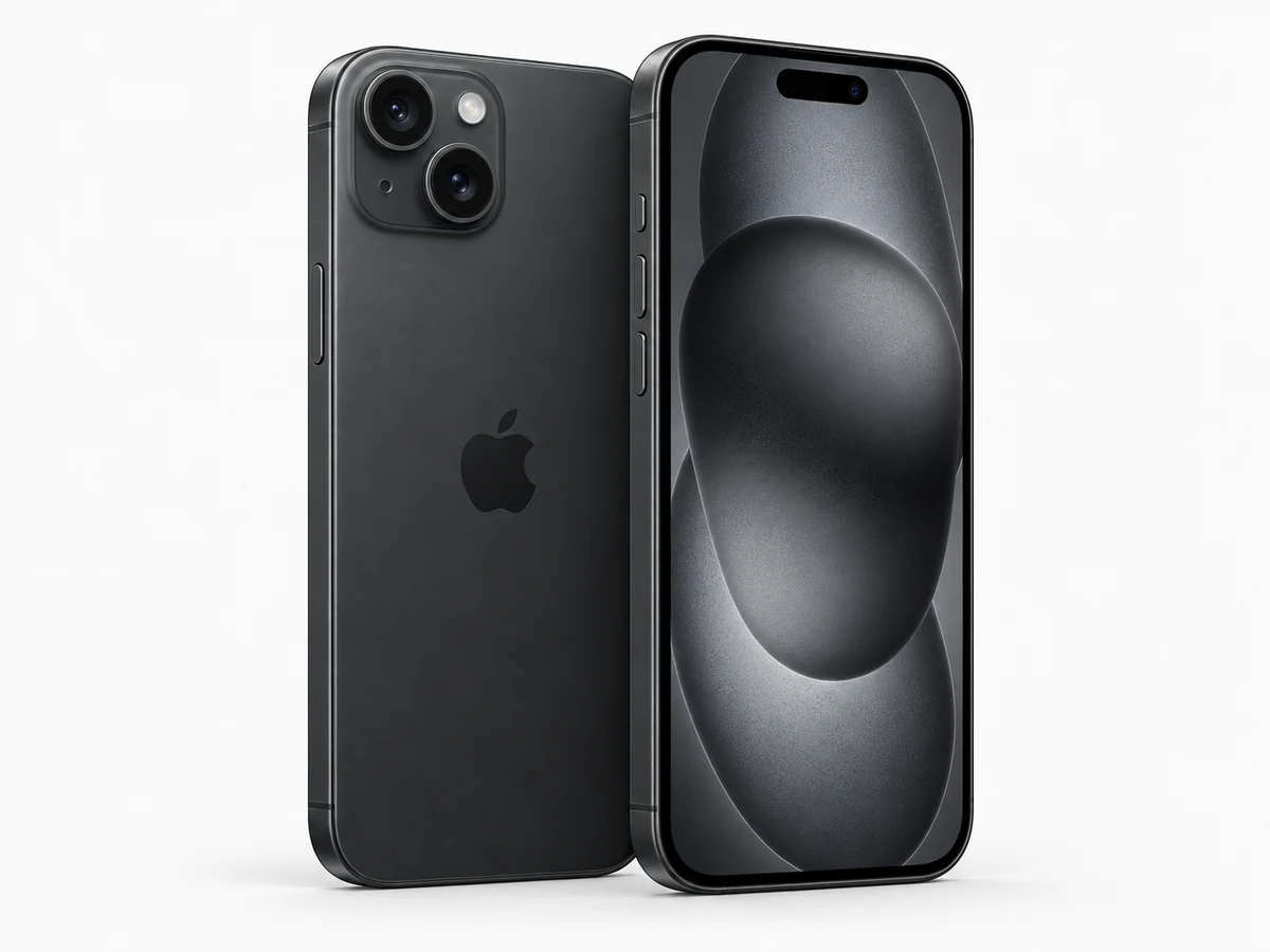 iPhone 15 – Vorder- und Rückansicht (Modellabbildung)