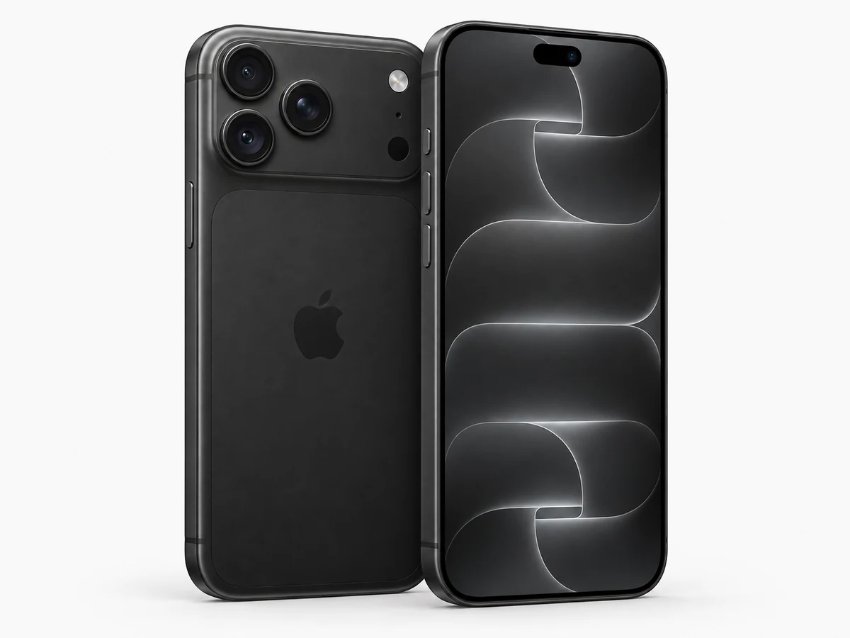 Apple iPhone 18 Pro in Schwarz – Vorder- und Rückansicht (Modellabbildung)